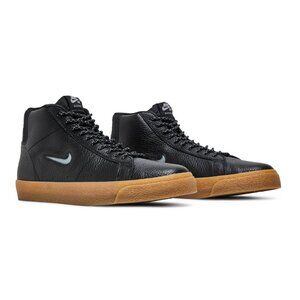 Nike SB Blazer Zoom Mid Premium - Men's black leather sneakers size 10